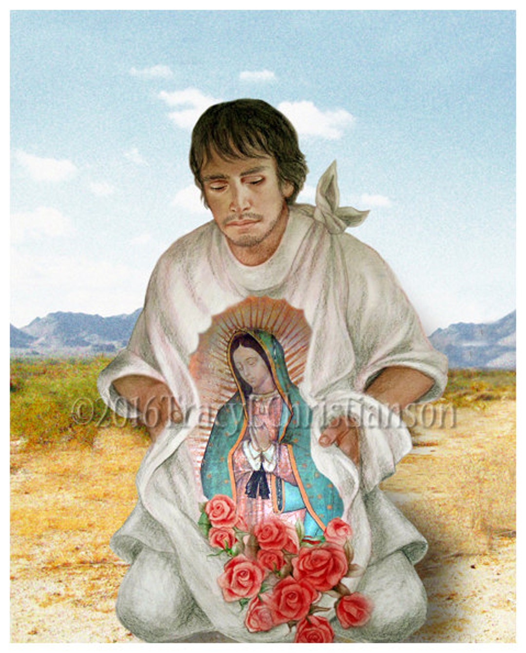 St. Juan Diego Art Print, Our Lady of Guadalupe -  Portugal
