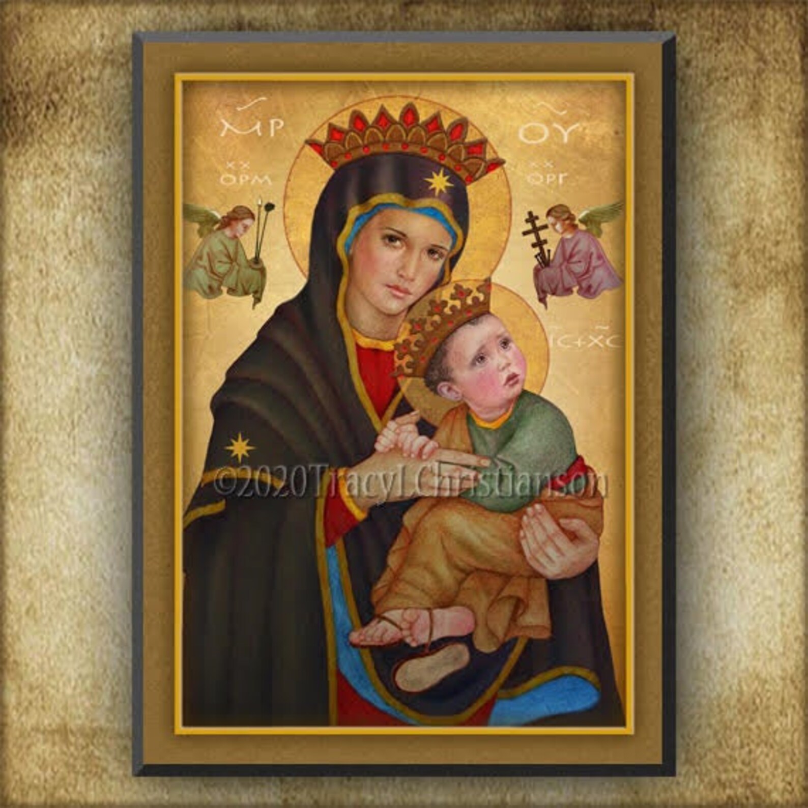 Our Lady of Perpetual Help Wood Plaque and Holy Card GIFT SET for a ...