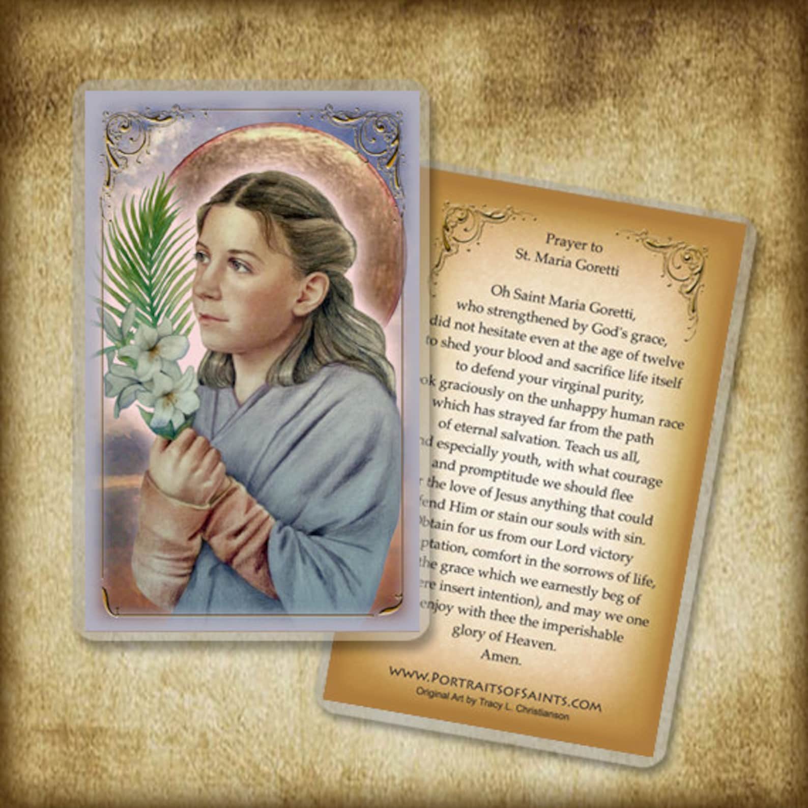 Saint Maria In The Infirmary St. Maria Goretti Prayer Card Saint for Purity - Etsy UK