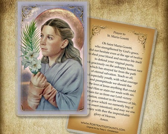 St. Maria Goretti Prayer Card, Saint for purity