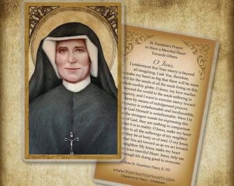 St. Faustina Holy Card, Divine Mercy