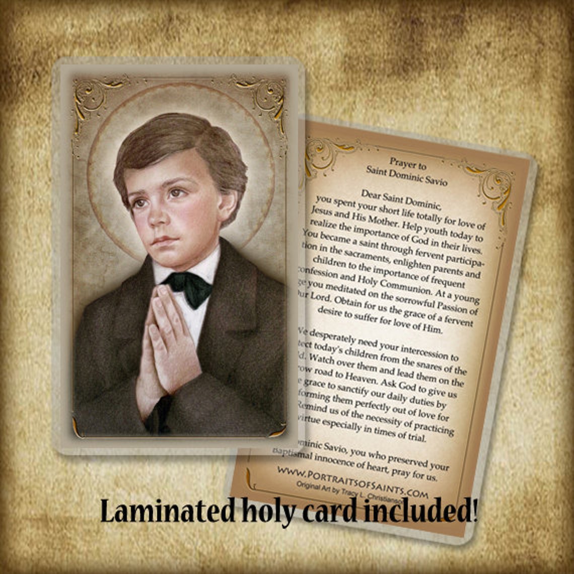 St. Dominic Savio Plaque & Holy Card Gift Set, Catholic Patron Saint ...