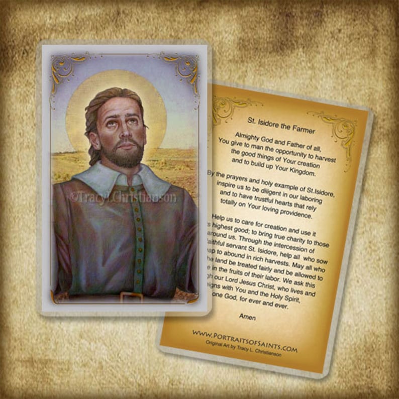 St. Isidore the Farmer Prayer Card Etsy