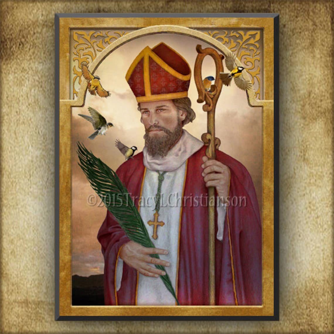 St. Valentine Wood Icon and Holy Card GIFT SET for a Wedding - Etsy