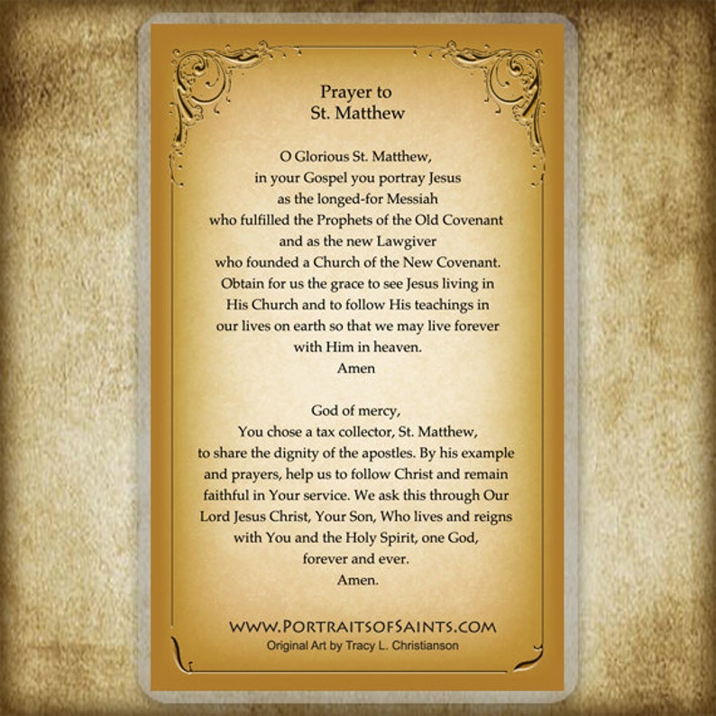 St. Matthew Holy Card Apostle | Etsy