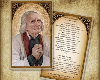 St. John Vianney Holy Card/ Prayer Card, Patron of Priest