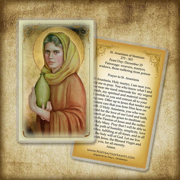 St. Anastasia Holy Card, Catholic Prayer Card