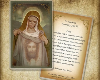 St. Veronica Prayer Card, The Veil of Christ