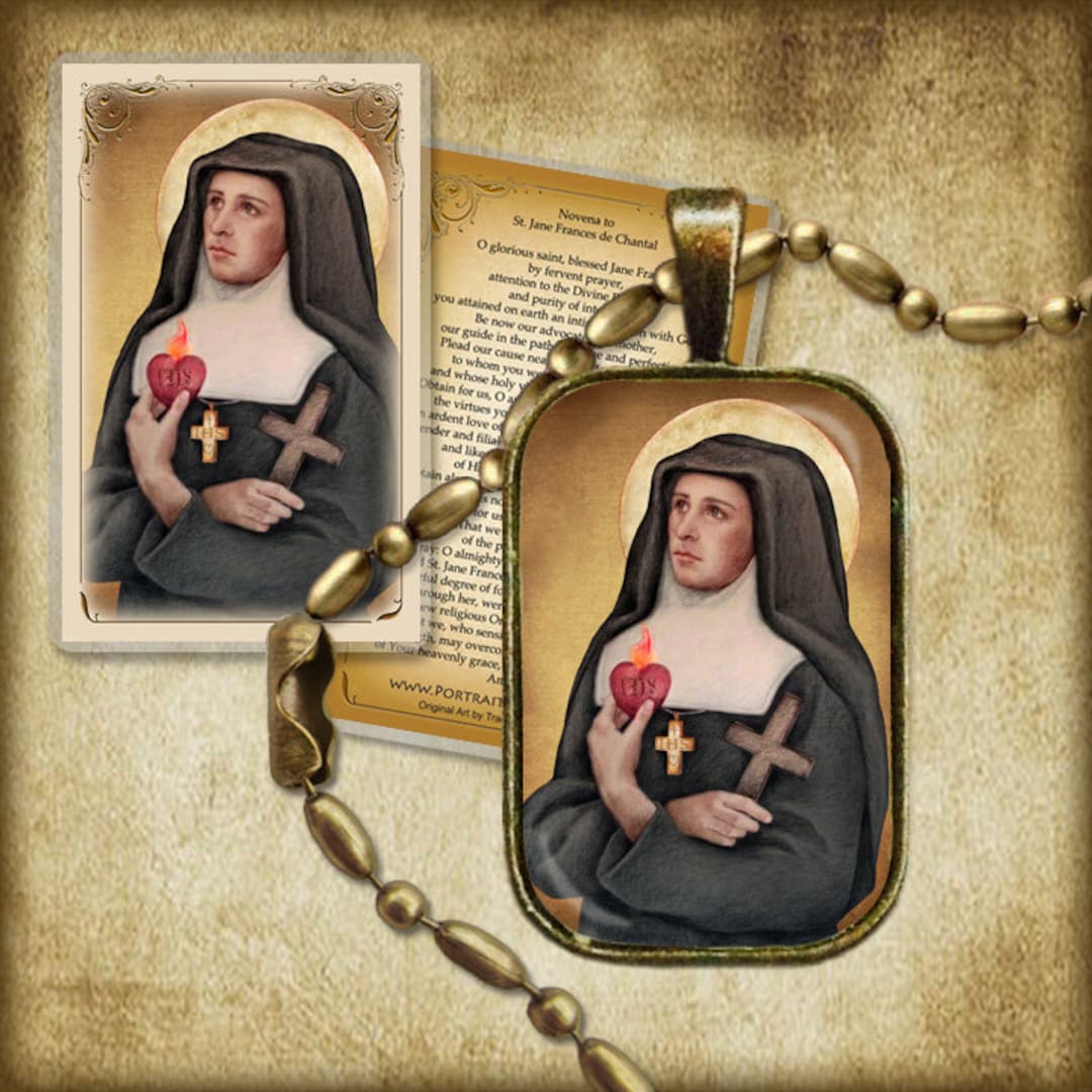St. Jane De Chantal Pendant and Holy Card GIFT SET, Patron of Widows Etsy