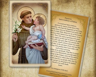 St. Anthony of Padua (B) Holy Card, Doctor of the Church