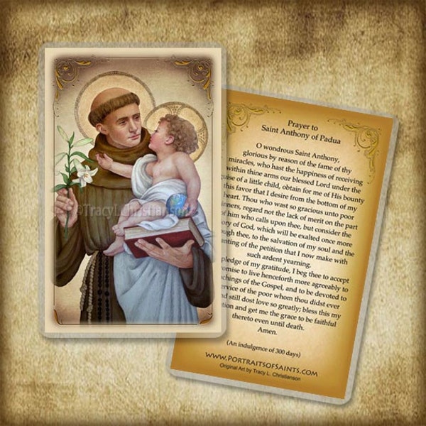 St. Anthony of Padua (B) Holy Card, Doctor of the Church