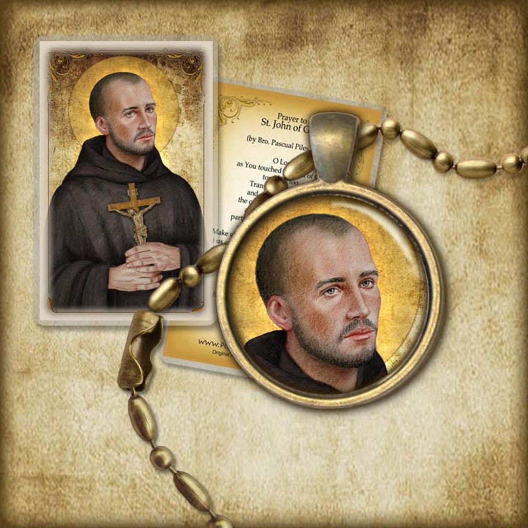 St. John of God Pendant and Holy Card GIFT SET Patron of Heart Patients ...