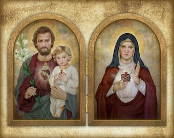 Holy Family Wood Diptych