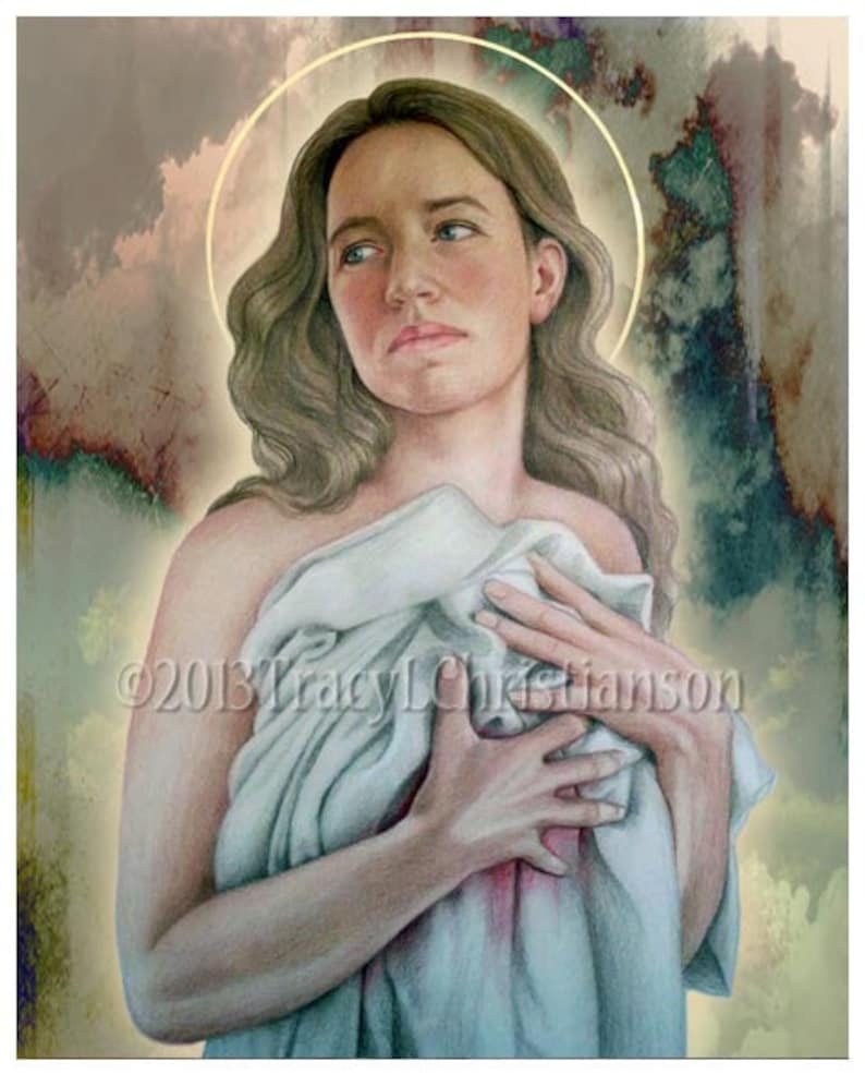 St. Agatha Art Print Catholic Patron Saint of Breast Cancer Etsy