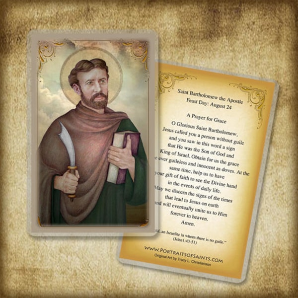 St. Bartholomew Holy Card, Apostle