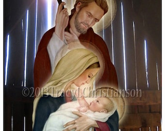The Holy Family (D), St. Joseph, Virgin Mary and Infant Jesus Catholic Fine Art Print