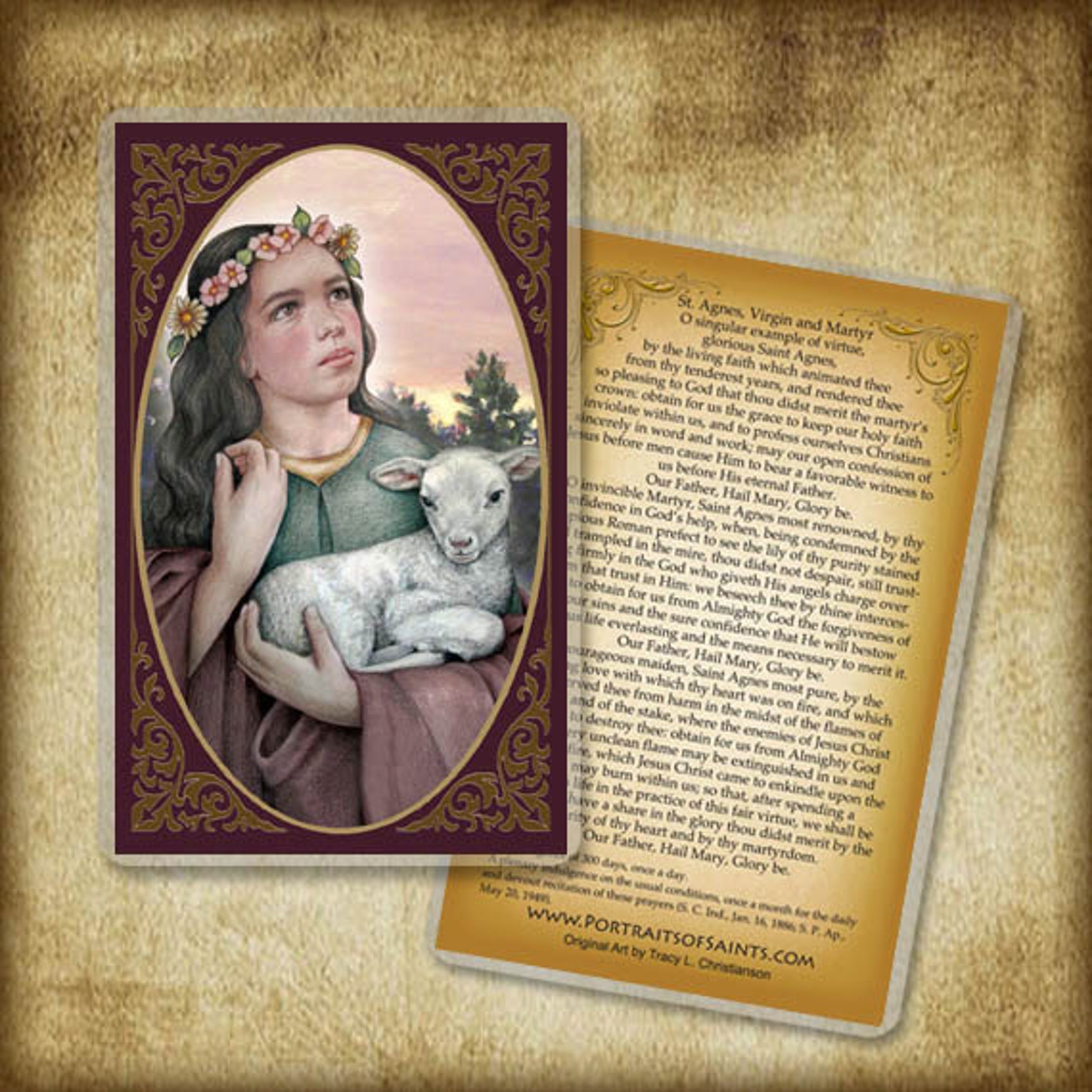 St. Agnes of Rome Holy Card - Etsy