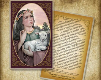 St. Agnes of Rome  Holy Card