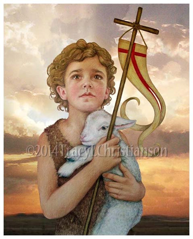 SaintJeanBaptiste enfant art print Saint patron Etsy