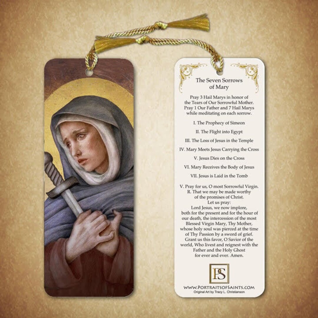 Our Lady of Sorrows/ the Seven Sorrows of Mary Bookmark - Etsy