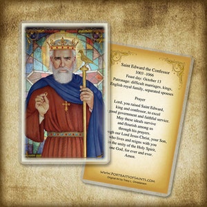 St. Edward the Confessor Holy Card image 1
