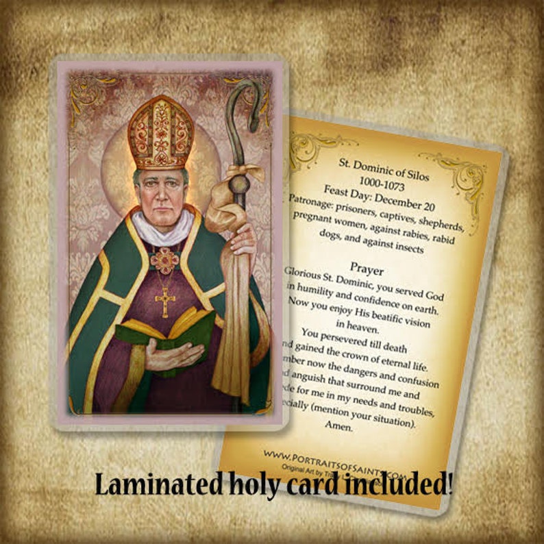 St. Dominic of Silos Plaque/icon & Holy Card Gift Set, Catholic Saint ...