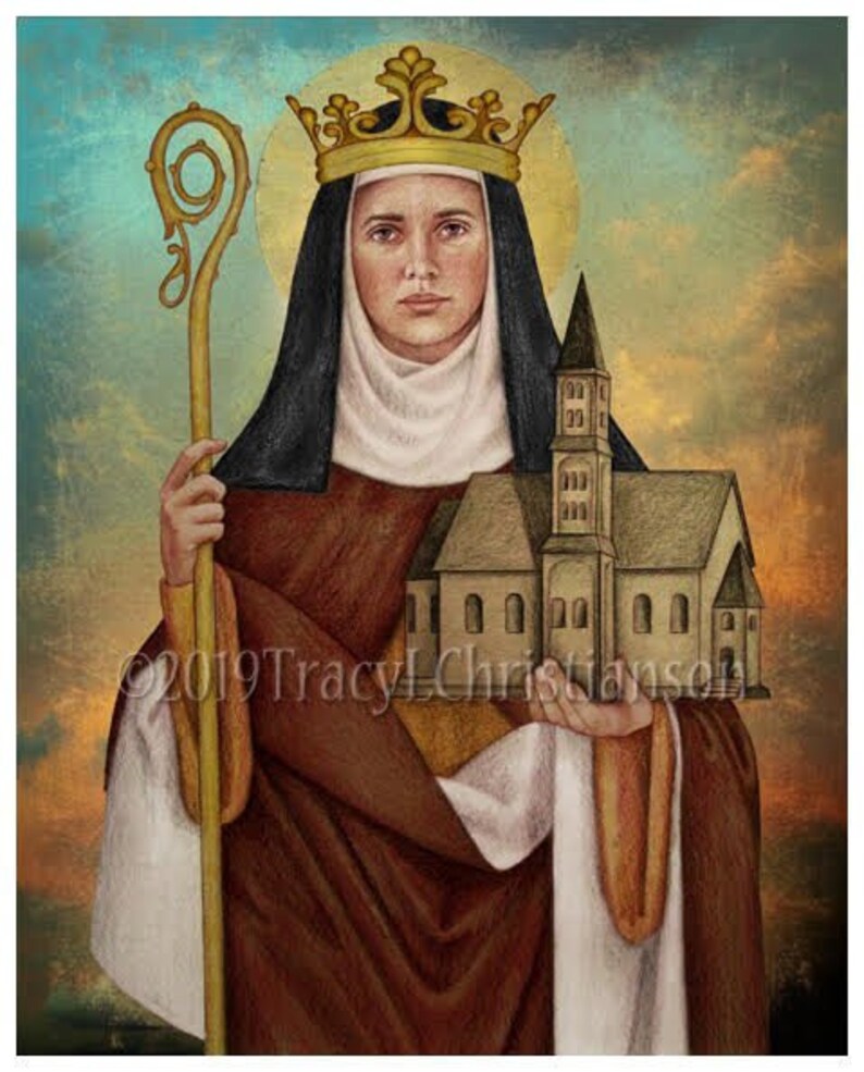 St. Hilda of Whitby Catholic Art, Patron Saint of Learning, Culture and ...