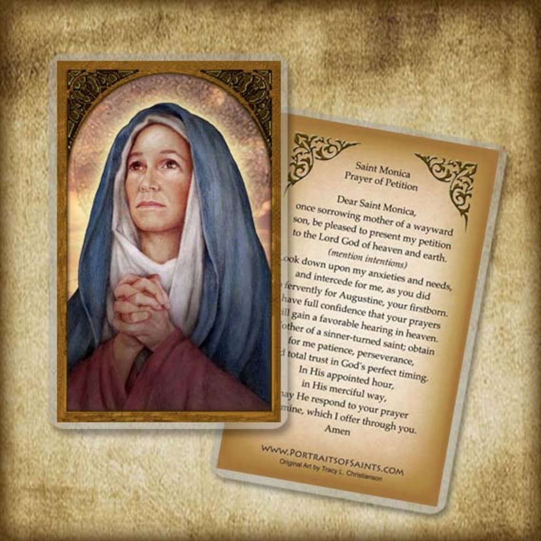 St. Monica Holy Card/prayer Card, Mother of St. Augustine - Etsy