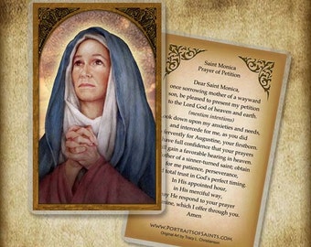 St. Monica Holy Card/Prayer Card, Mother of St. Augustine