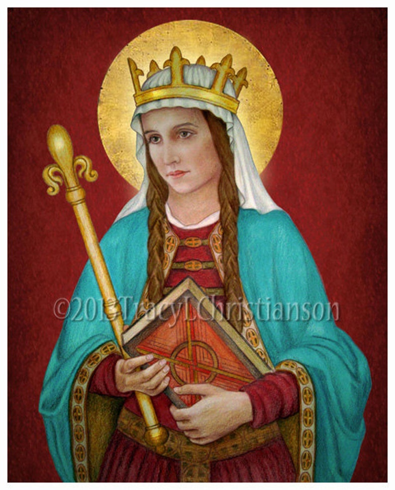 St. Margaret of Scotland Art Print Catholic Patron Saint of Scotland parents of large families image 1