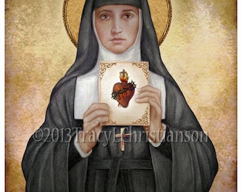 St. Margaret Mary Alacoque Art Print Catholic Patron Saint of devotees of the Sacred Heart