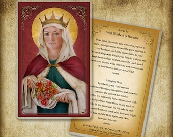 St. Elizabeth of Hungary Holy Card/ Prayer Card