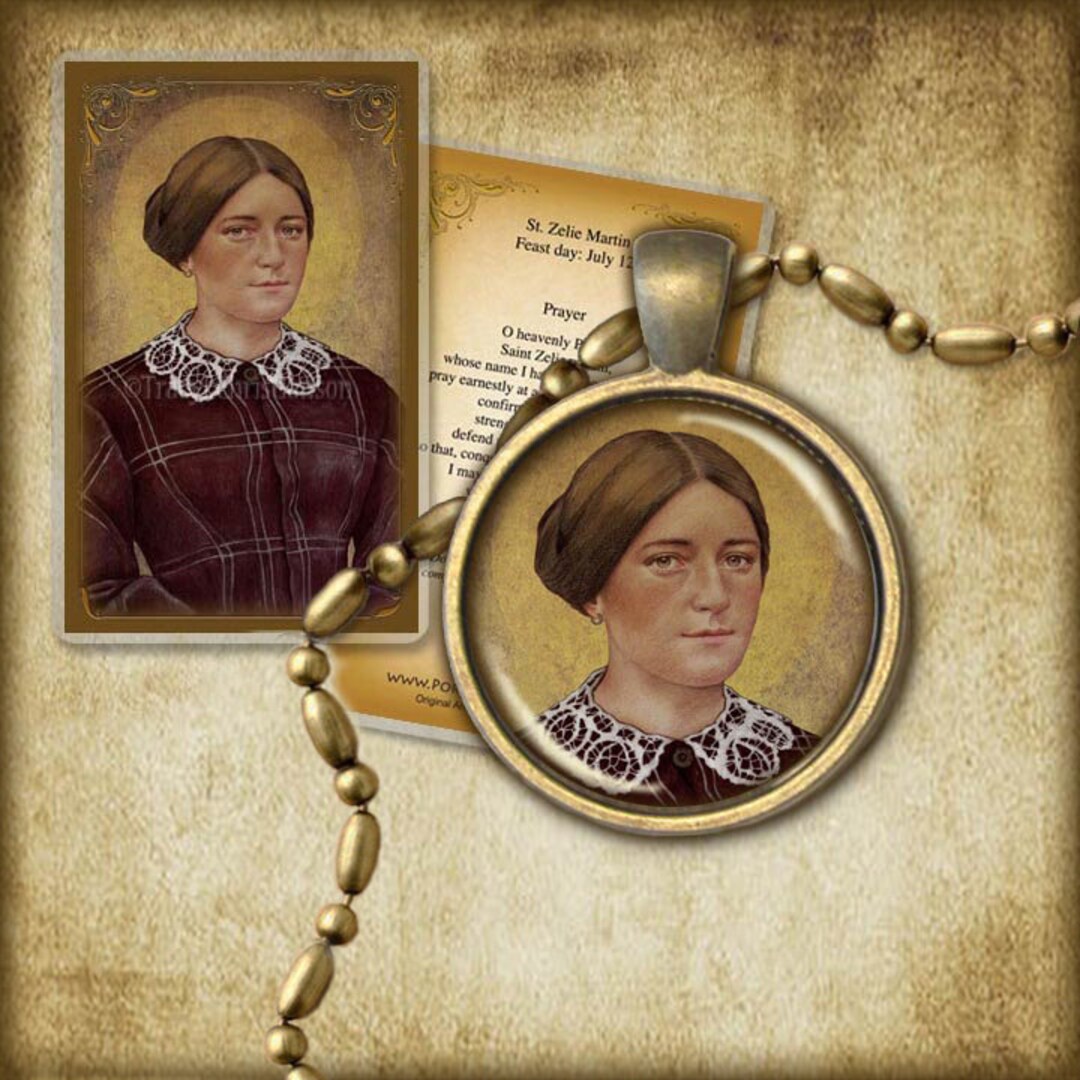 St. Zelie Martin Pendant and Holy Card GIFT SET Patron of Married