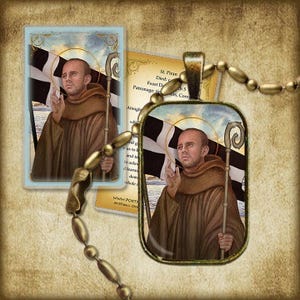 St. Piran  Pendant/Medallion and Holy Card GIFT SET