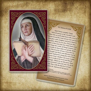 St. Teresa of Avila Holy Card, Doctor of the Church
