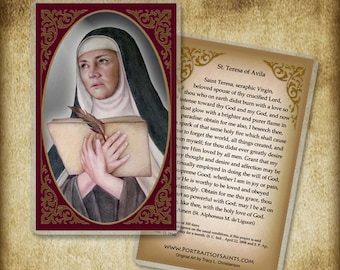 St. Teresa of Avila Holy Card, Doctor of the Church