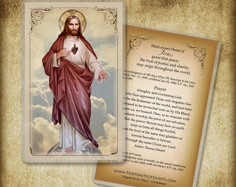 Sacred Heart (full-length) Holy Card/ Prayer Card