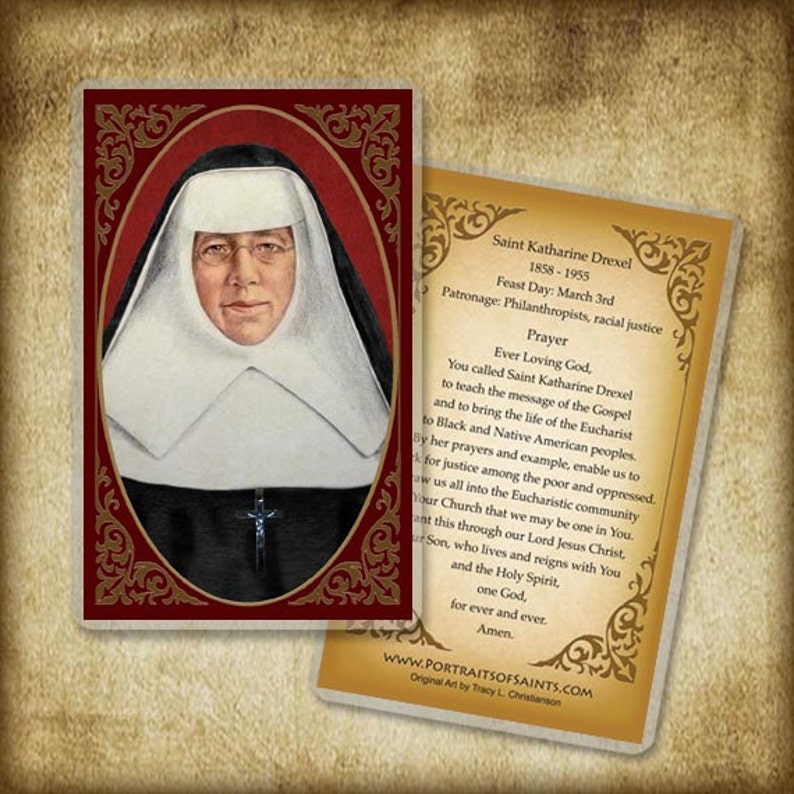 st-katharine-drexel-holy-card-patron-of-racial-justice-etsy
