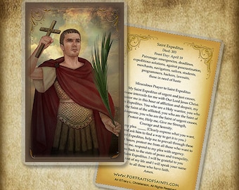 St. Expeditus Holy Card, Saint Prayer Card