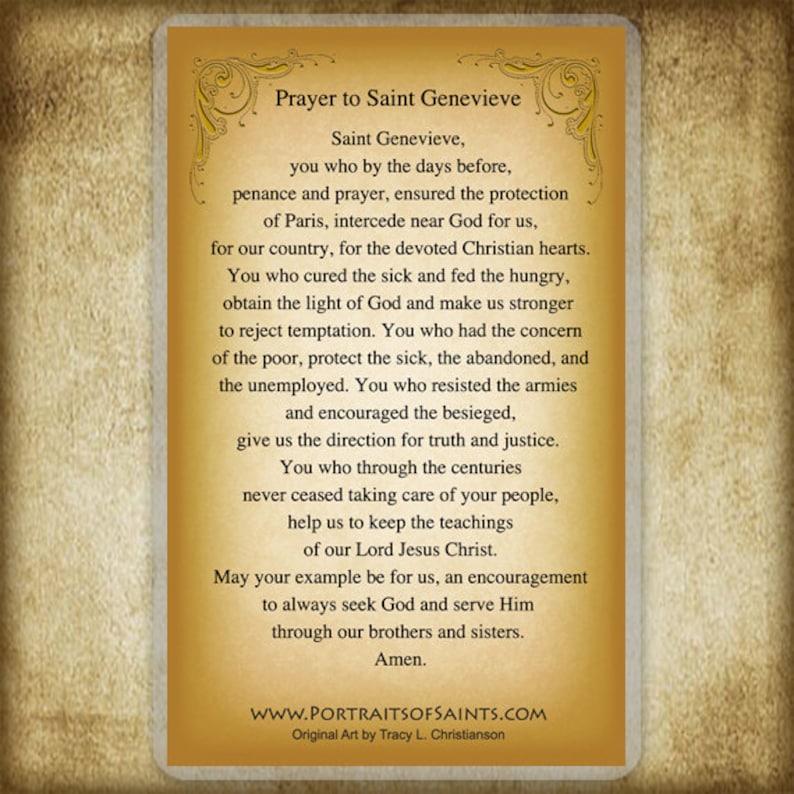 St. Genevieve Holy Card Patron of Paris Etsy