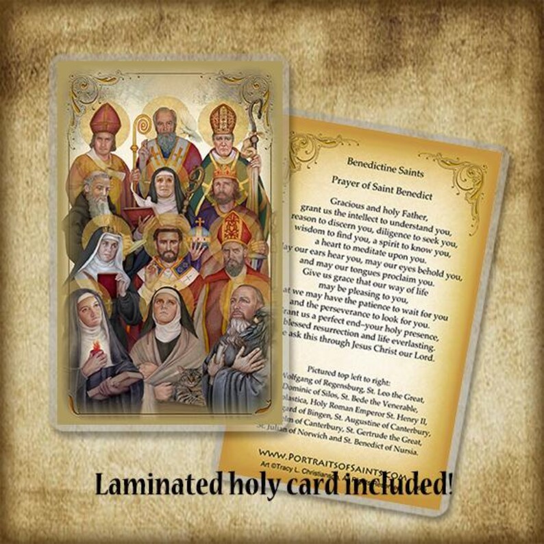 Benedictine Saints Wood Plaque/icon & Holy Card GIFT SET - Etsy
