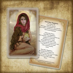 St. Mary Magdalene (C) Holy Card, Saint for overcoming temptation