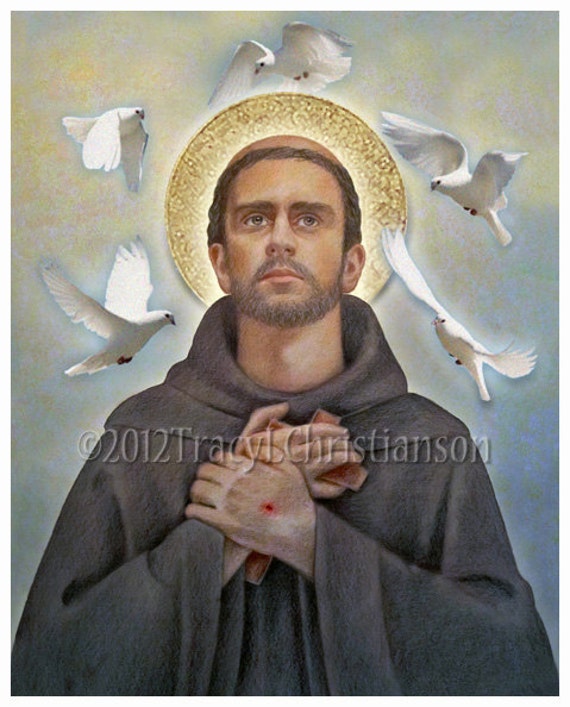 St. Francis of Assisi Catholic Saint Art Print Patron Saint -  Israel