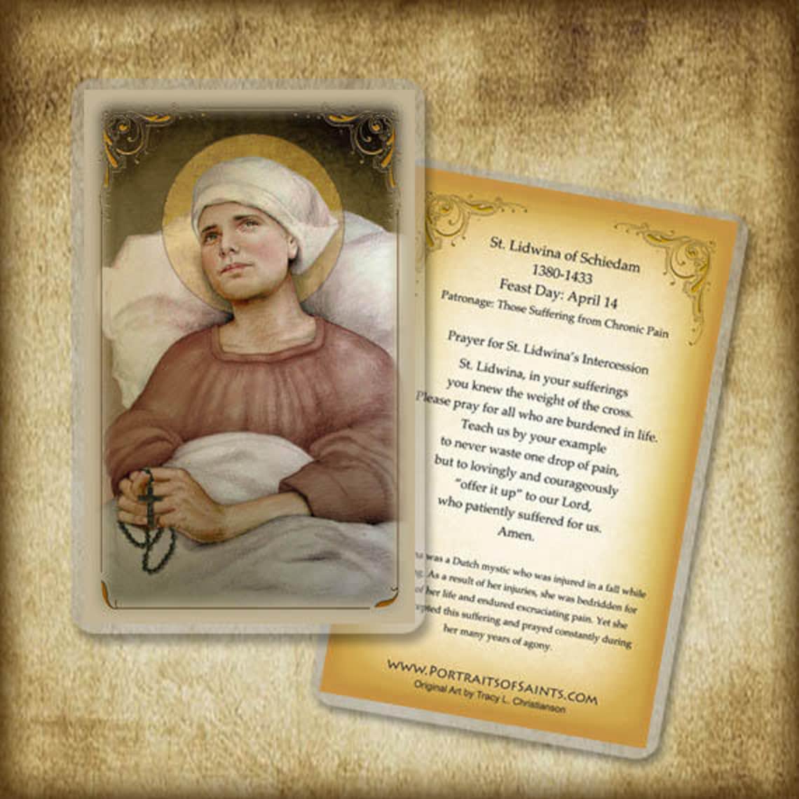 St. Lidwina of Schiedam Holy Card Patron of Multiple Etsy