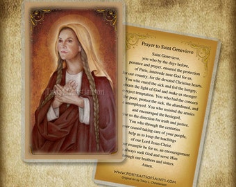 St. Genevieve Holy Card, Patron of Paris