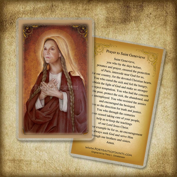 St. Genevieve Holy Card, Patron of Paris