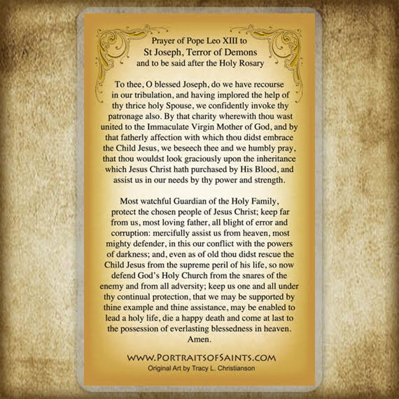 St. Joseph Terror of Demons Holy Card Prayer Card Etsy