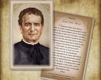 St. John Bosco Holy Card, Patron of Youth