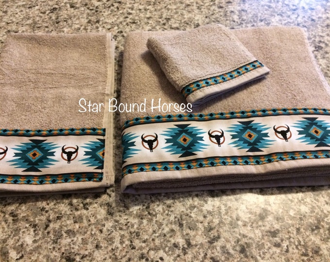 Western Towels, Southwestern Bath, Western Bathroom, Western