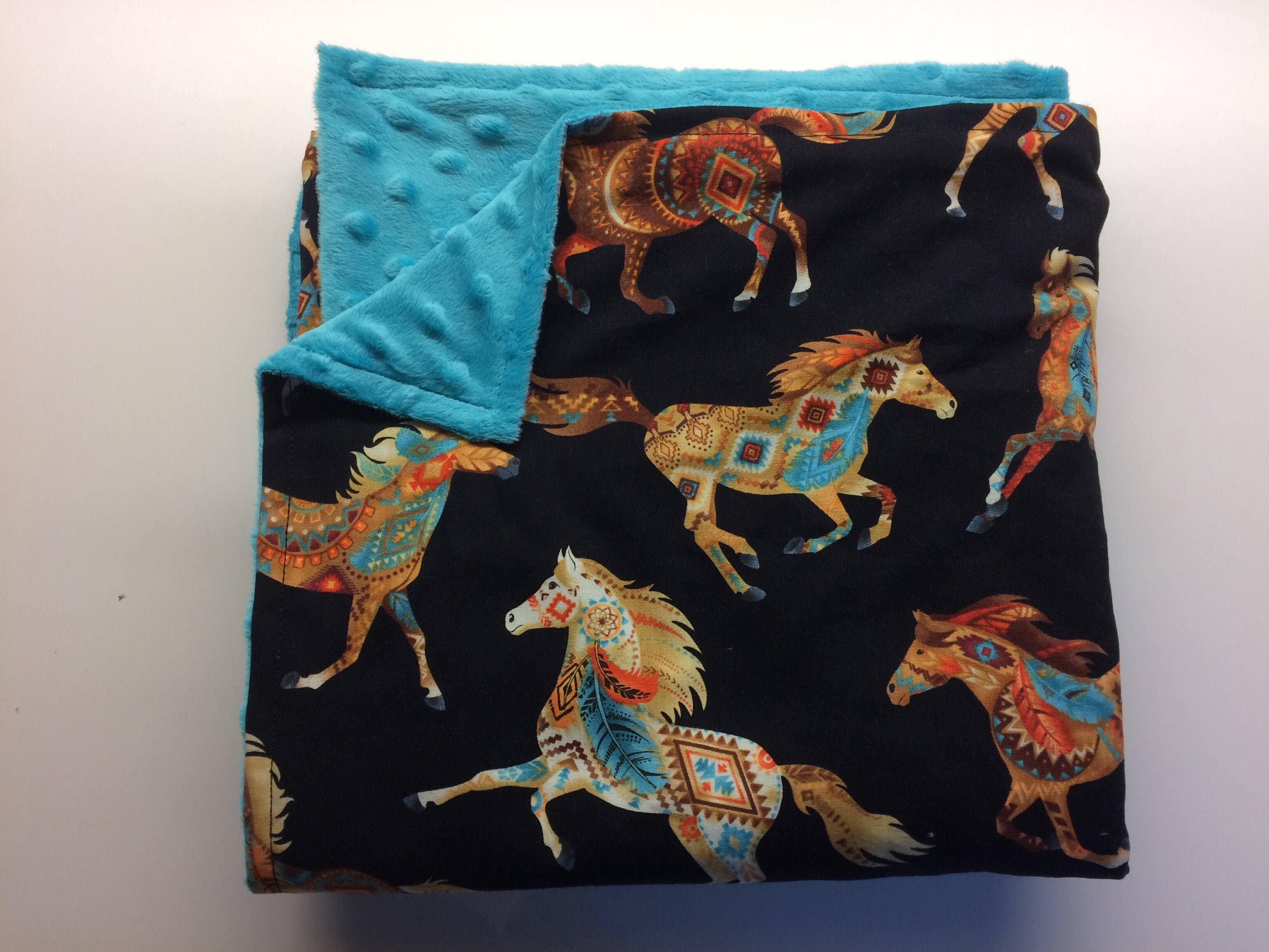 Western Baby Blanket Horse Baby Blanket Minky Baby Blanket Etsy